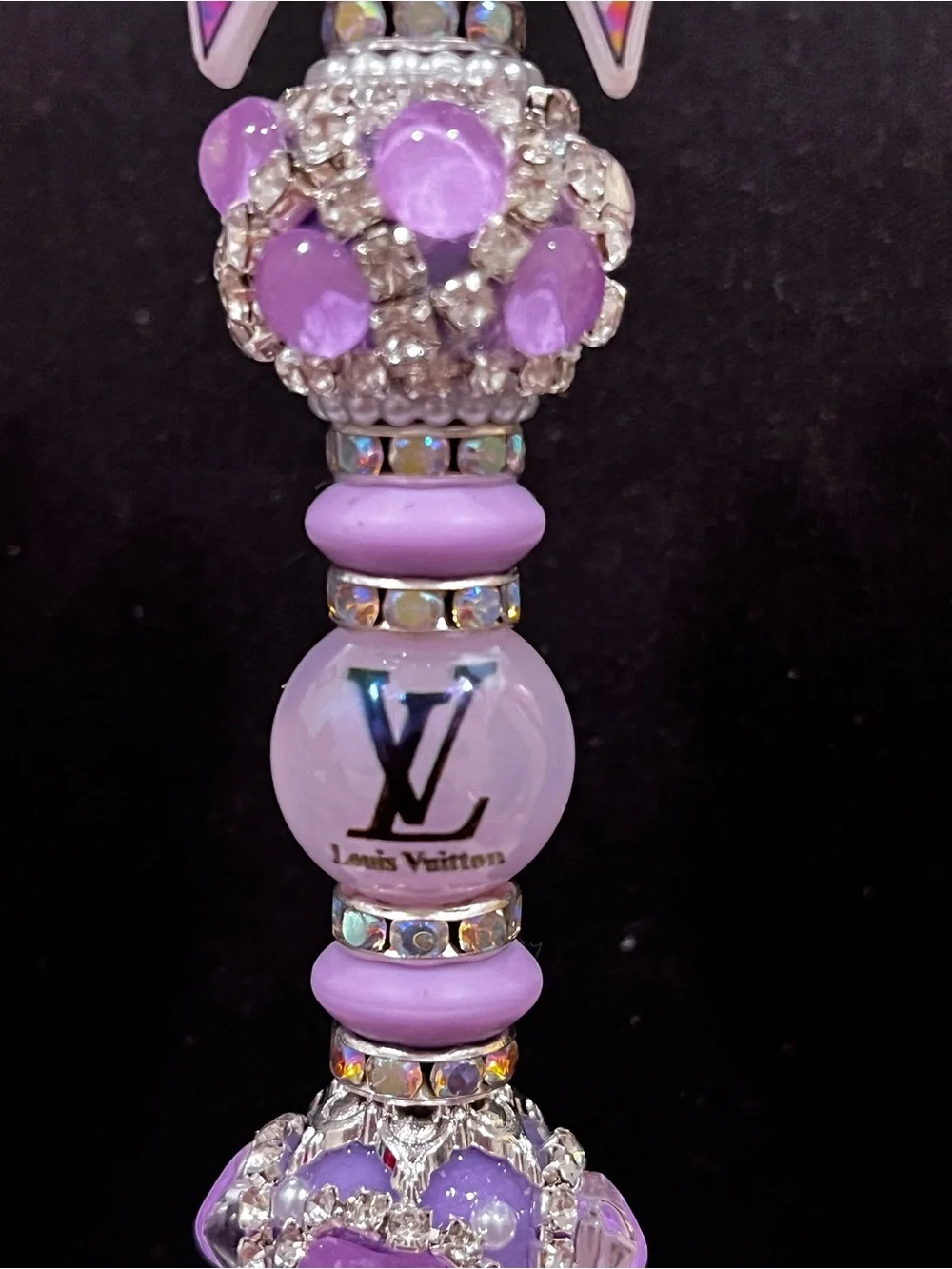 Designer inspired silicone Bow focal fancy beaded pen